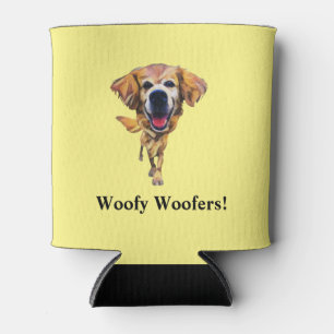 Funny Cartoon Golden Retriever Can Cooler