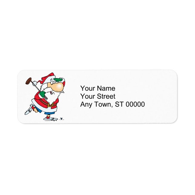 funny cartoon golfing golfer santa claus (Front)