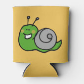 Funny cartoon green snail can cooler (Front)