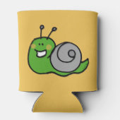 Funny cartoon green snail can cooler (Back)