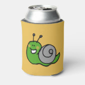 Funny cartoon green snail can cooler (Can Back)