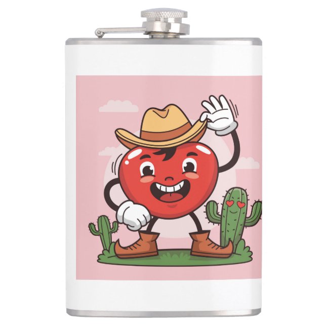 Funny cartoon hip flask (Front)