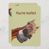 Funny Cartoon Horse Birthday Custom Invite