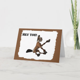 Funny Cartoon Horse Greeting Card