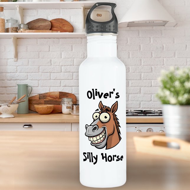Funny Cartoon Horse Head with Big Smile 710 Ml Water Bottle (Creator Uploaded)