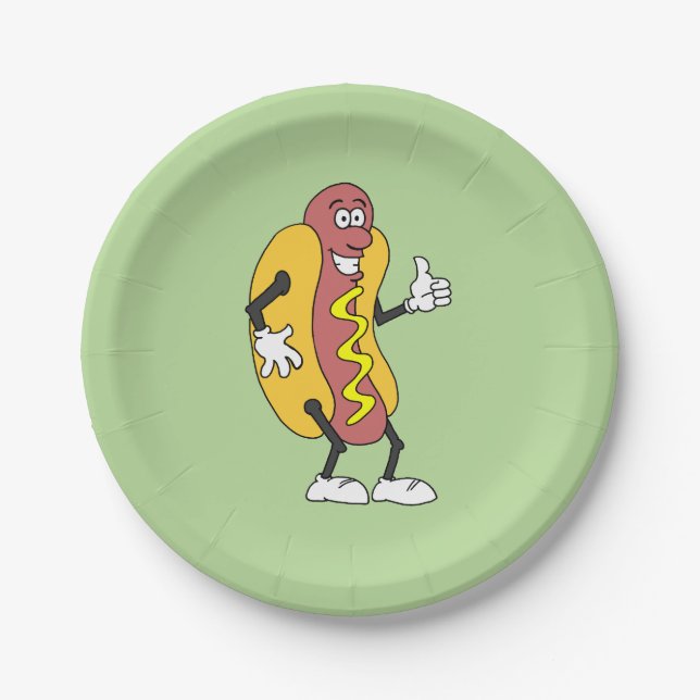 Funny Cartoon Hot Dog Plates (Front)
