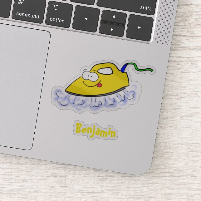 Funny cartoon iron laundry illustration (Detail)