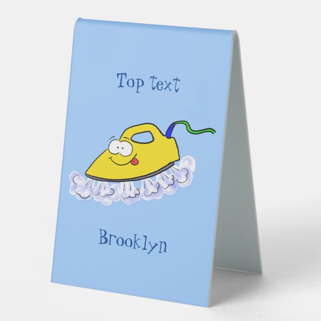 Funny cartoon iron laundry illustration (Front)