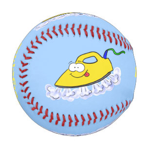 Funny cartoon iron laundry illustration baseball
