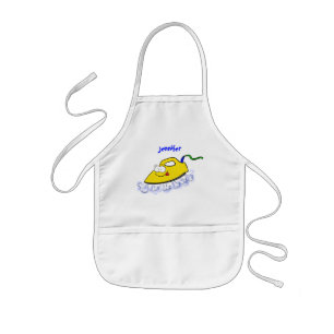 Funny cartoon iron laundry illustration kids apron