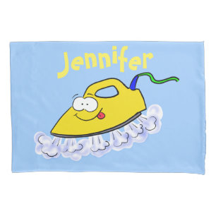 Funny cartoon iron laundry illustration pillowcase
