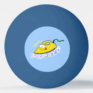 Funny cartoon iron laundry illustration ping pong ball