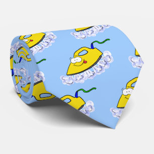 Funny cartoon iron laundry illustration tie