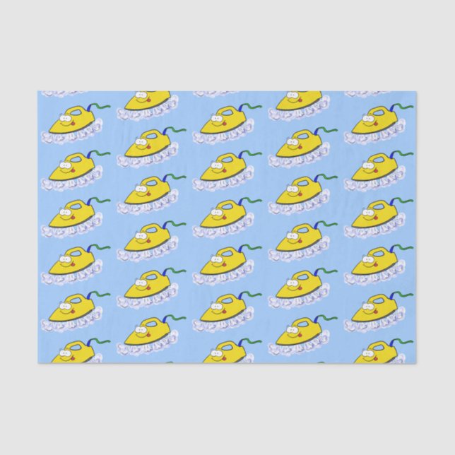 Funny cartoon iron laundry illustration tissue paper (Front)