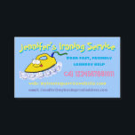 Funny cartoon ironing laundry service business card<br><div class="desc">A fun ironing or laundry service cartoon for happy customers.</div>