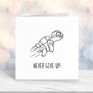 Funny Cartoon Jetpack Turtle Motivational  Self-inking Stamp