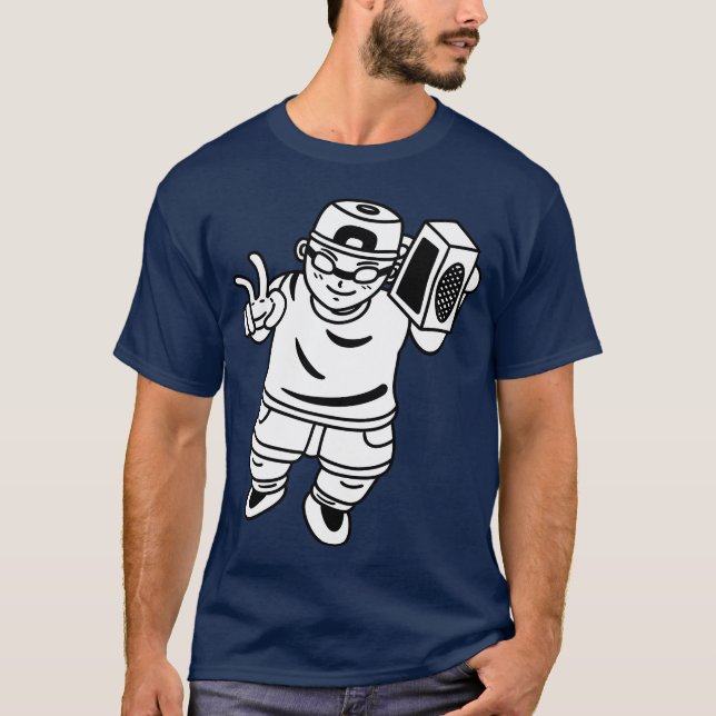 Funny Cartoon Kid Rapper funny T-Shirt (Front)