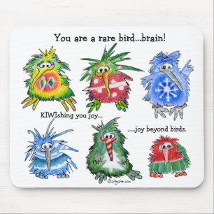 Funny Cartoon Kiwi Christmas Gift Mousepad