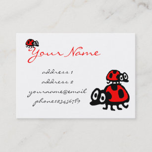 funny cartoon ladybugs business card