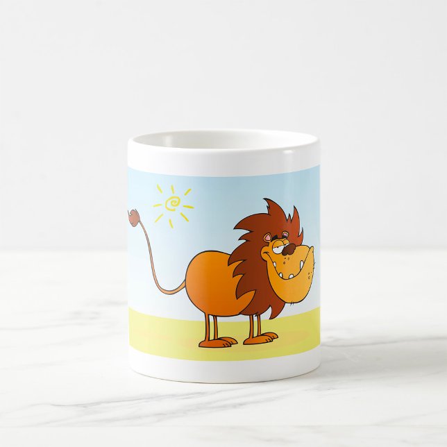 Funny Cartoon Lion in the Sun Safari Animal Coffee Mug (Creator Uploaded)