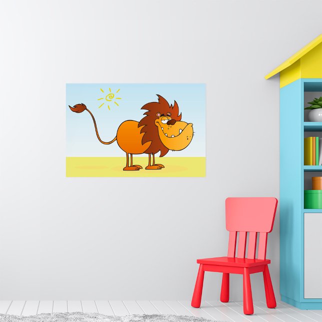 Funny Cartoon Lion in the Sun Safari Animal Poster (Creator Uploaded)
