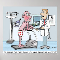 Funny cartoon medical test poster