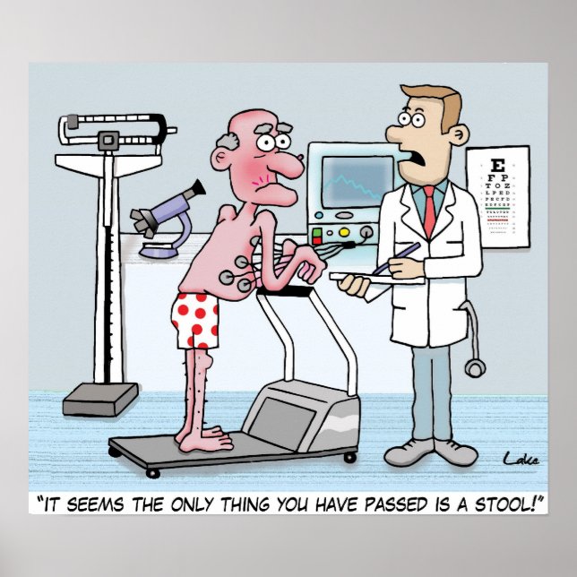 Funny cartoon medical test poster (Front)