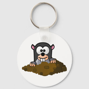 Funny cartoon mole key ring