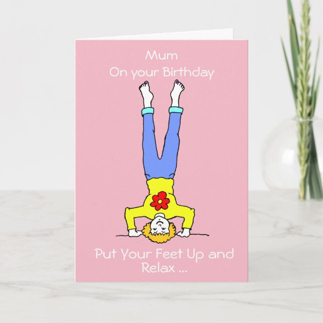Funny Cartoon Mom Mum Birthday Card (Front)