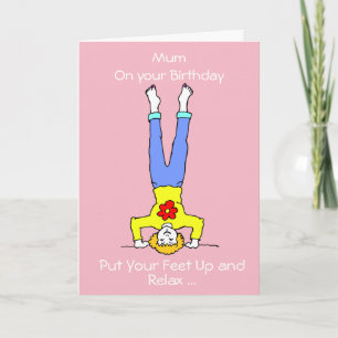 Funny Cartoon Mom Mum Birthday Card