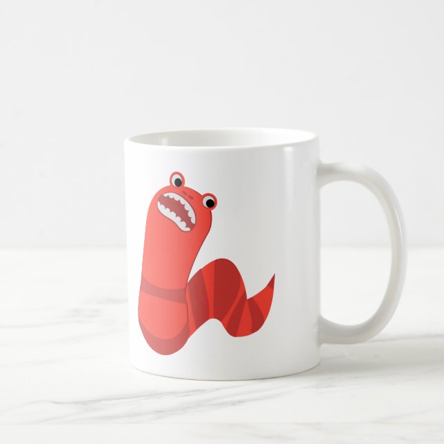 Funny Cartoon Mongolian Death Worm Coffee Mug (Right)