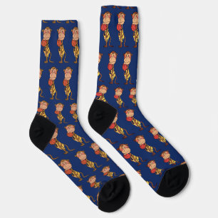 Funny Cartoon Monkey Basketball Pattern Socks