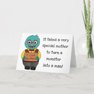 Funny Cartoon Monster Happy Mother's Day From Son Card