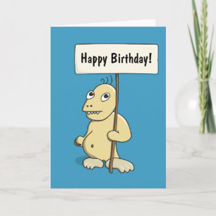Funny Cartoon Monster With Cookie Personalised Card