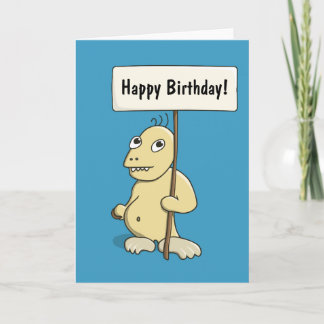 Funny Cartoon Monster With Cookie Personalised Card