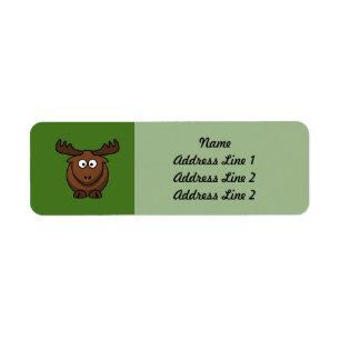 Funny Cartoon Moose with Green Background