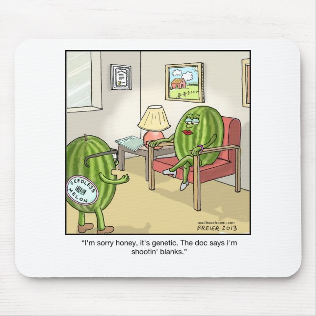 Funny Cartoon Mouse Pad- Seedless Mat (Front)