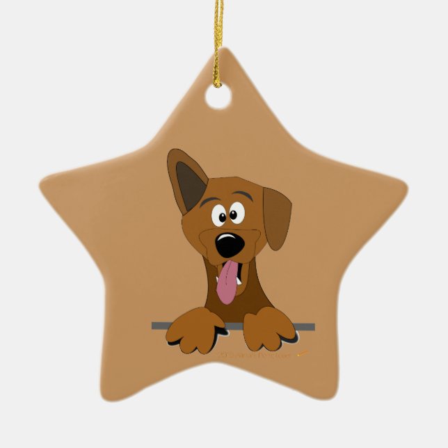 Funny Cartoon Mutt Mixed Breed Poi Dog Ornament (Front)