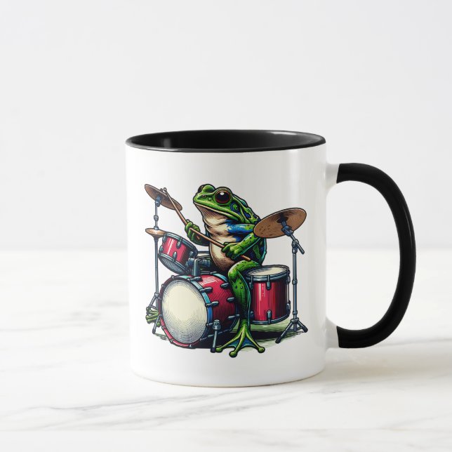 Funny Cartoon Octopus Playing Guitar Mug (Right)