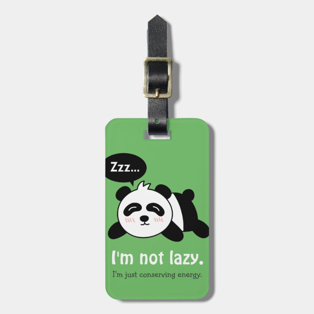 Funny Cartoon of Cute Sleeping Panda Luggage Tag (Front Vertical)