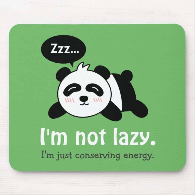 Funny Cartoon of Cute Sleeping Panda Mouse Mat (Front)