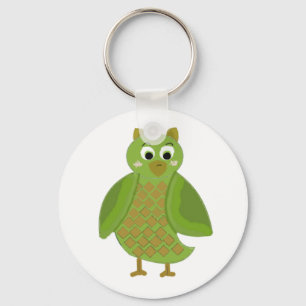 Funny Cartoon Owl Key Ring