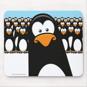 Funny Cartoon Penguin Army Mouse Mat