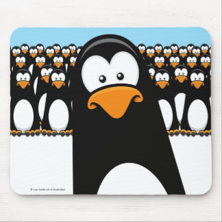 Funny Cartoon Penguin Army Mouse Mat