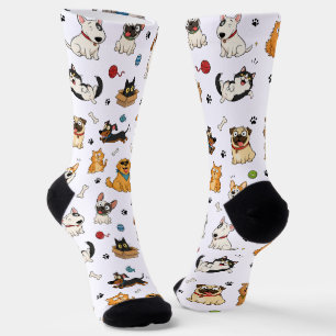 Funny Cartoon Pets Socks Cute Cats & Dogs