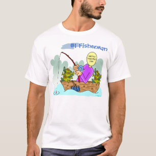 Funny Cartoon Photo Fisherman Tshirt