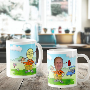 Funny Cartoon Photo Golfer Coffee Mug
