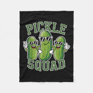 Funny Cartoon Pickles Lover Dill Doe Joke Food Pun Fleece Blanket