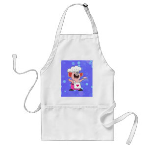 Funny Cartoon Pig Chef  Shirt   Funny Piggy Chef T Standard Apron