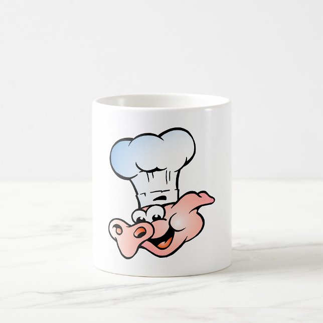 Funny Cartoon Pig Chef with Hat  Coffee Mug (Creator Uploaded)